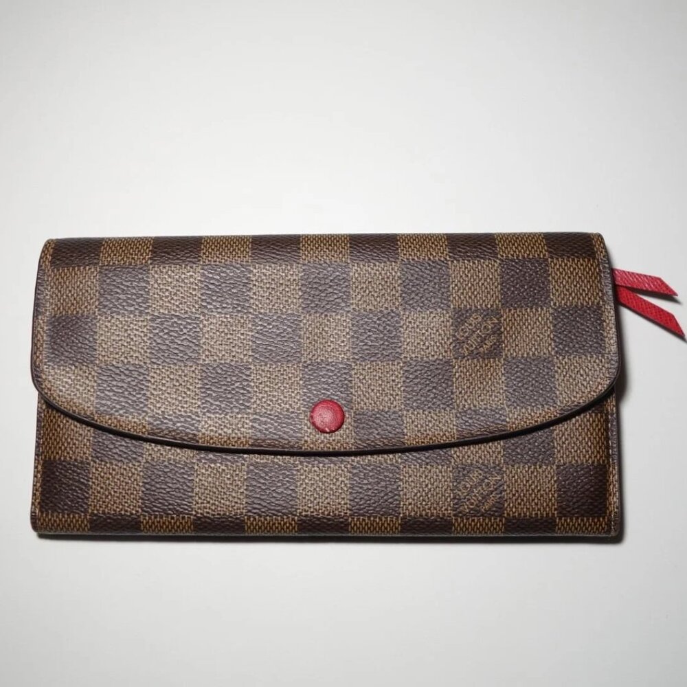 Louis Vuitton Damier Portefeuille Emilie Canvas Wallet Made In Spain, Sz Medium